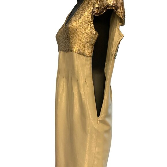 Luca Luca vintage couture Empire Line dress size 8  silk & sequined exceptional - Picture 9 of 14